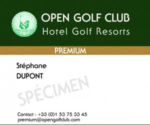 La carte premium Open Golf Club